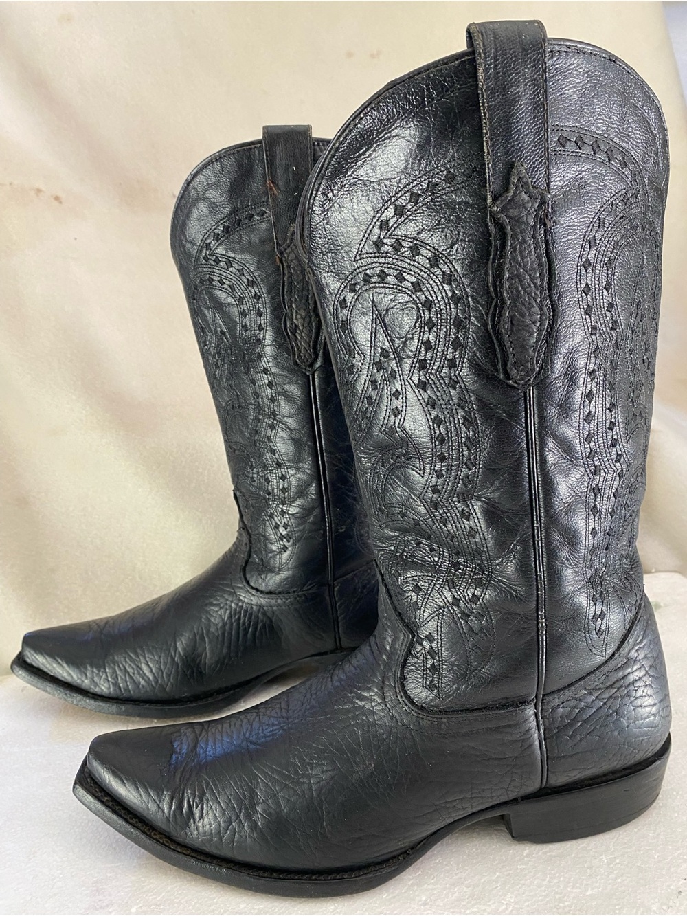 El General Lim Edition Black Leather Western Cowboy Boots Men’s Size 9.5